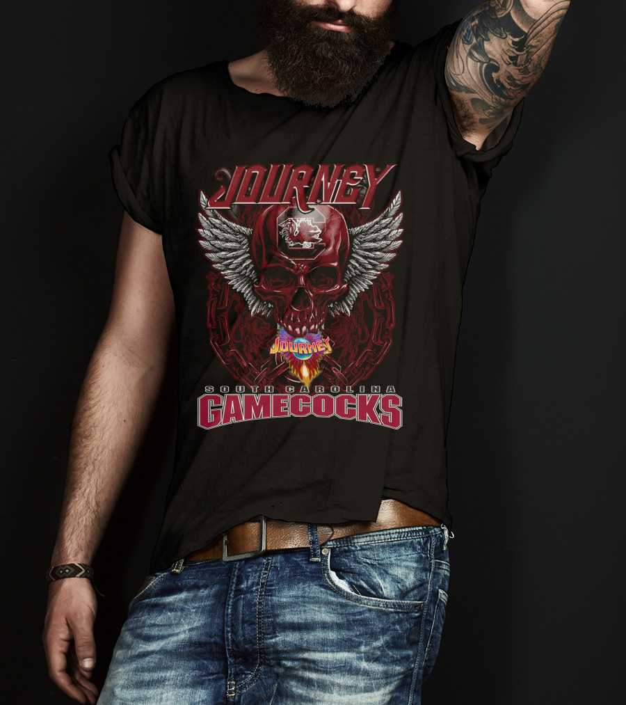 Journey South Carolina Gamecocks Skull Wings T-Shirt