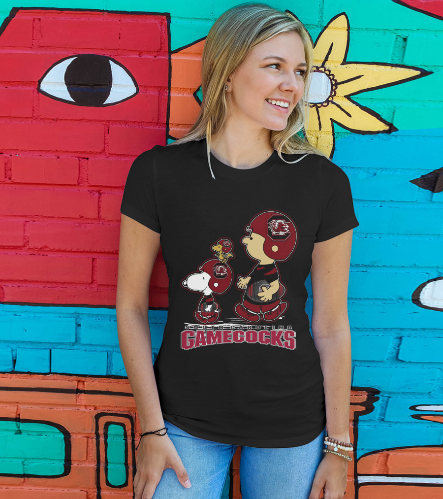 Snoopy Woodstock South Carolina Gamecocks Football Team T-Shirt