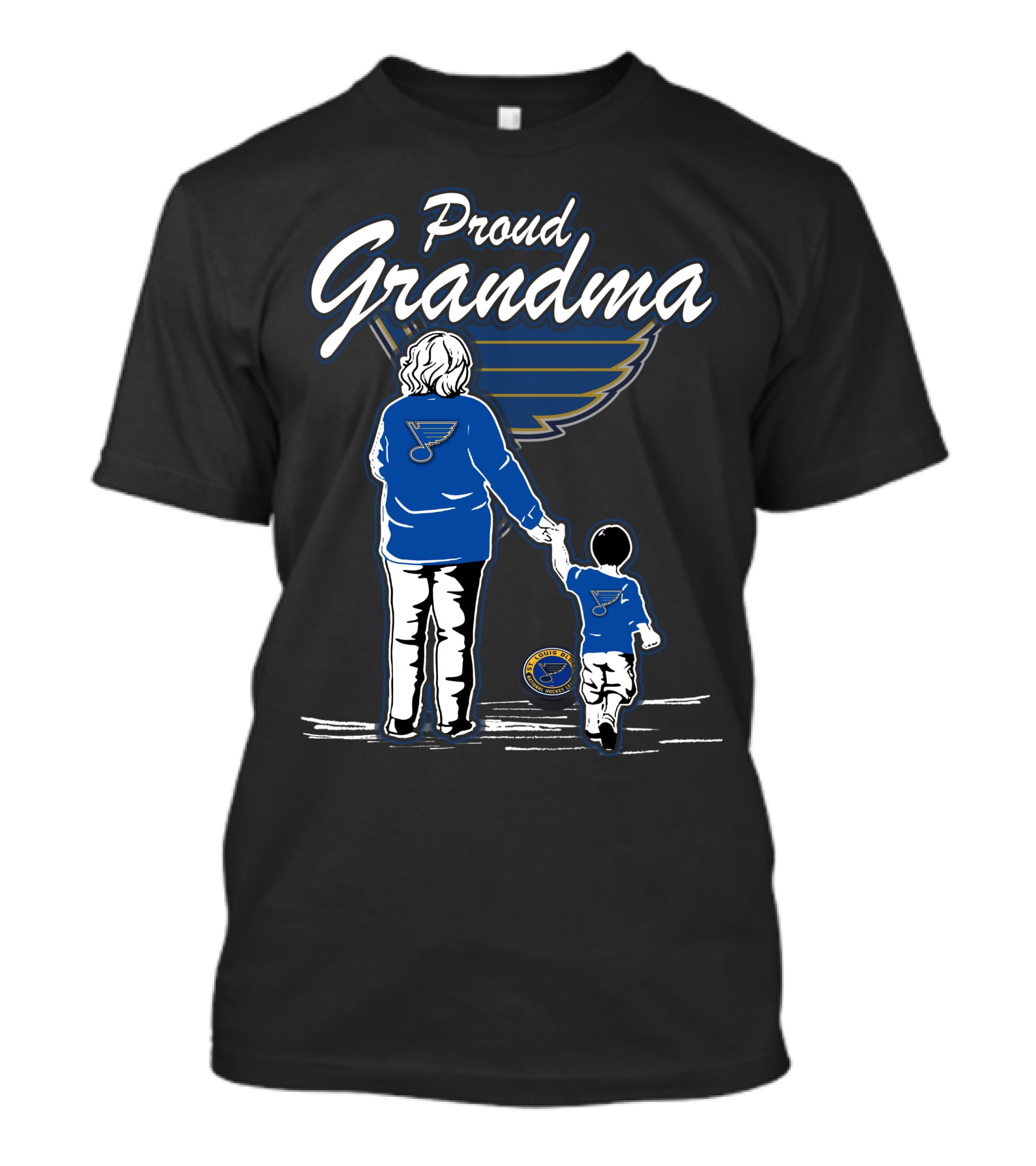 Proud Grandma St. Louis Blues Hockey Family Fan T-Shirt