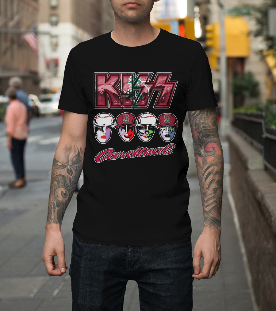 Kiss Stanford Cardinal Makeup Faces With Hats T-Shirt