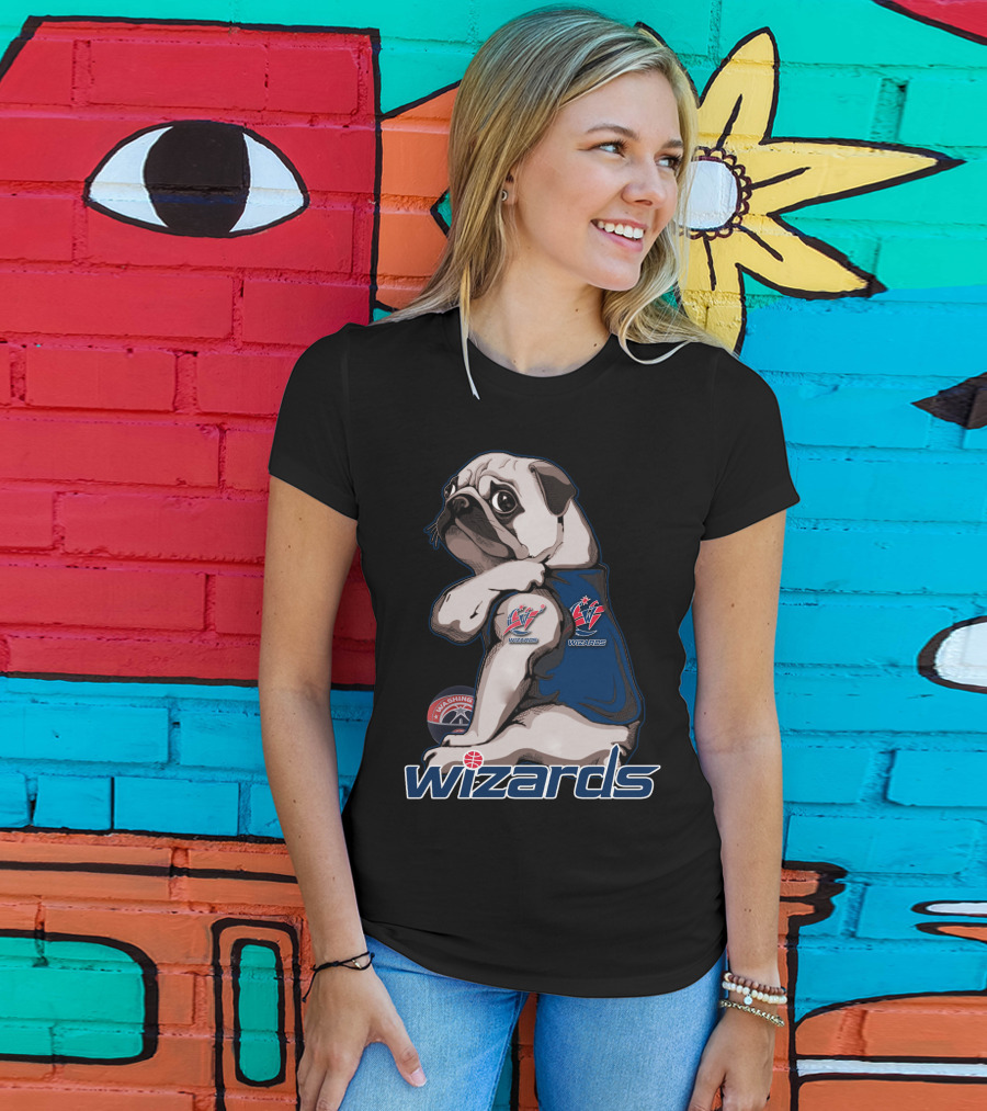 Pug With Washington Wizards Logos And Vest T-Shirt