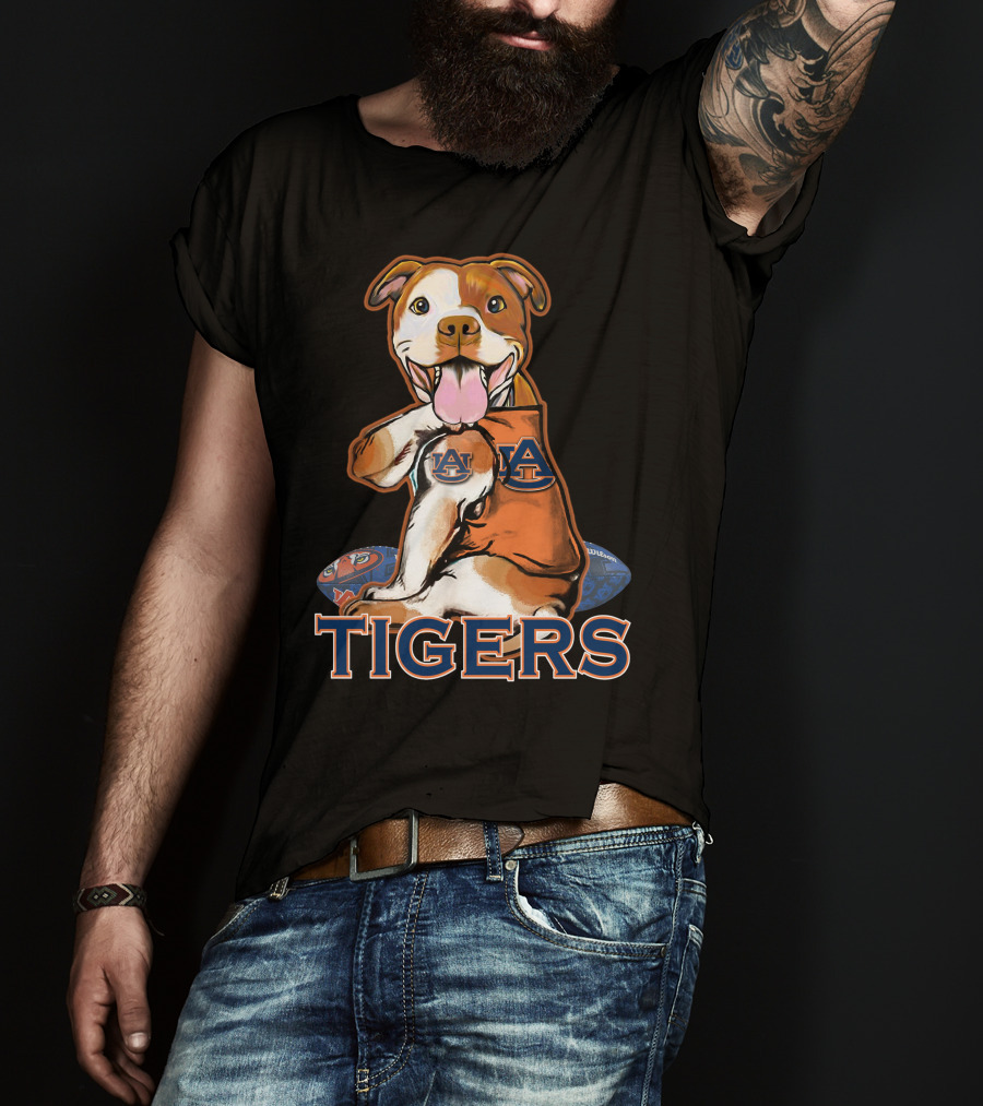 Pittbull Auburn Tigers AU Logo Football T-Shirt