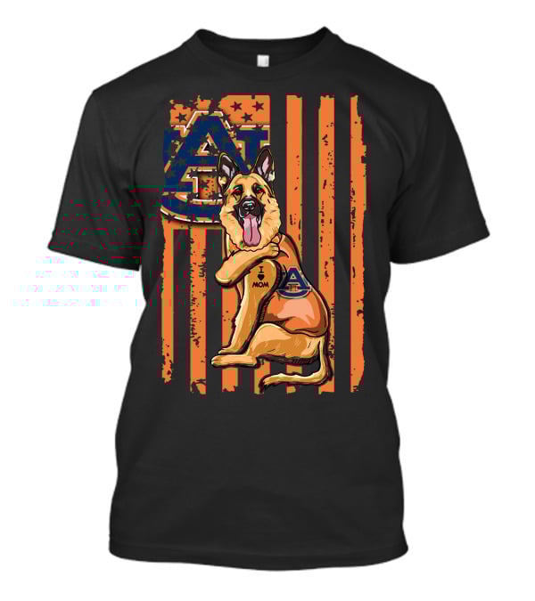German Shepherd I Love Mom Auburn Tigers T-Shirt