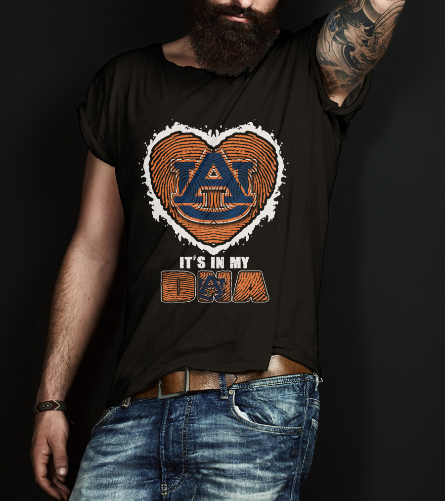Auburn Tigers It's In My DNA Fingerprint Heart T-Shirt