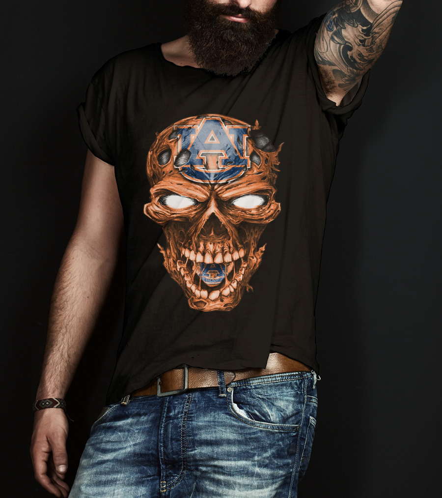 Auburn Tigers Skull With Logo T-Shirt