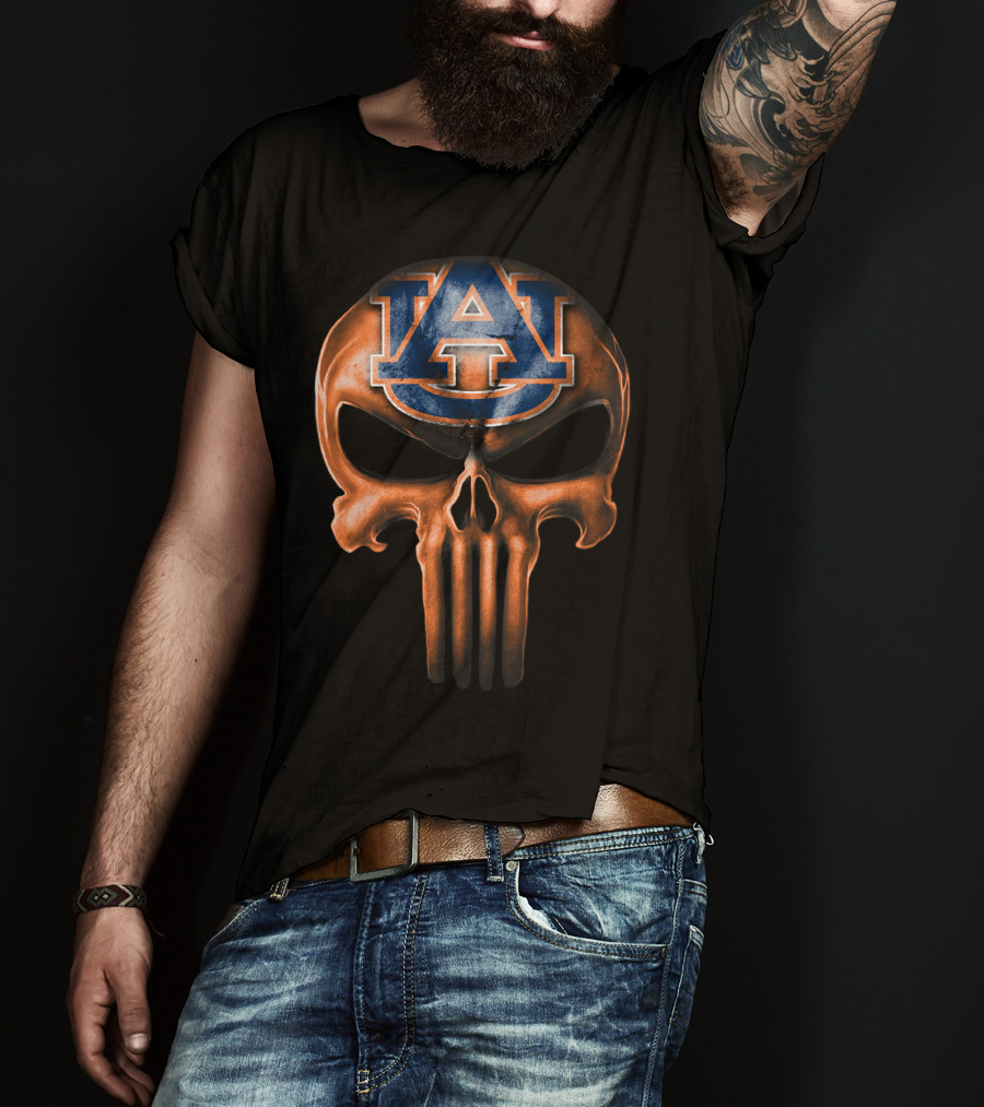 Auburn Tigers Punisher Skull T-Shirt