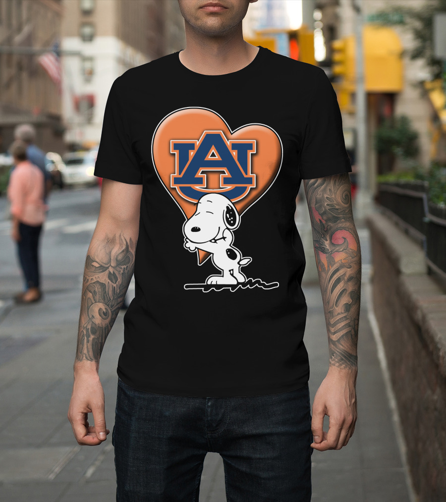 Snoopy Auburn Tigers Heart Fan T-Shirt
