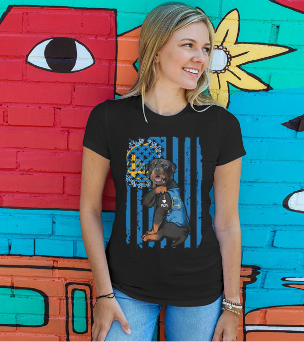 Rottweiler I Love Mom Golden State Warriors Fan T-Shirt