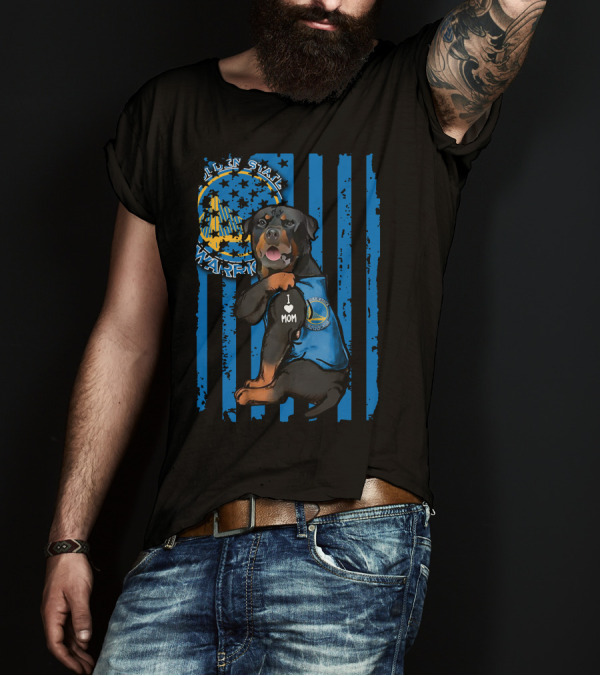 Rottweiler I Love Mom Golden State Warriors Fan T-Shirt