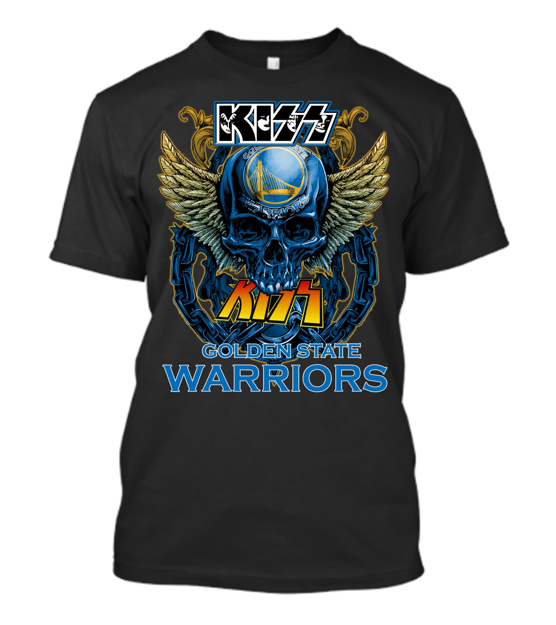 KISS Golden State Warriors Skull T-Shirt
