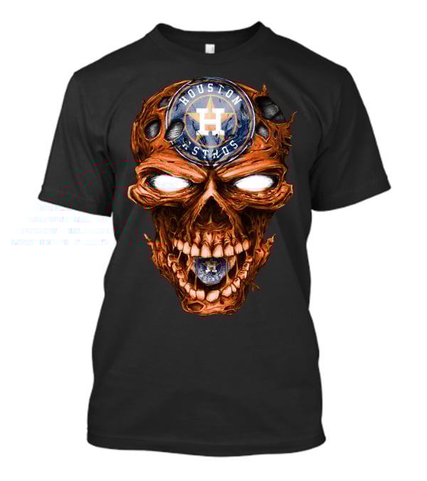 Houston Astros Skull Logo Grinning Baseball Fan T-Shirt