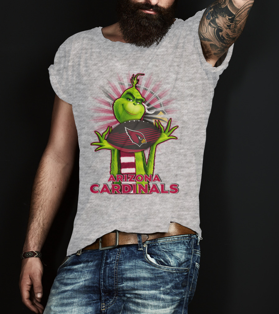 Grinch Holding Arizona Cardinals Football T-Shirt