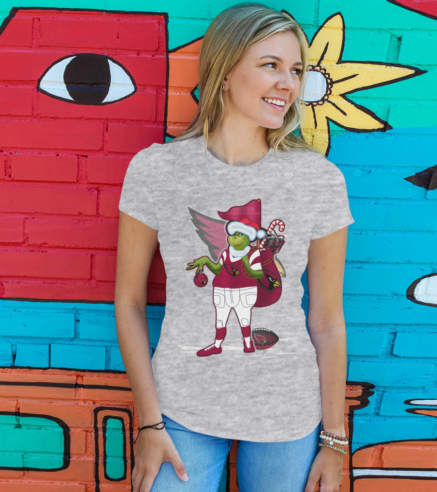 Grinchxmas Arizona Cardinals Christmas Football Fan Holiday Spirit T-Shirt
