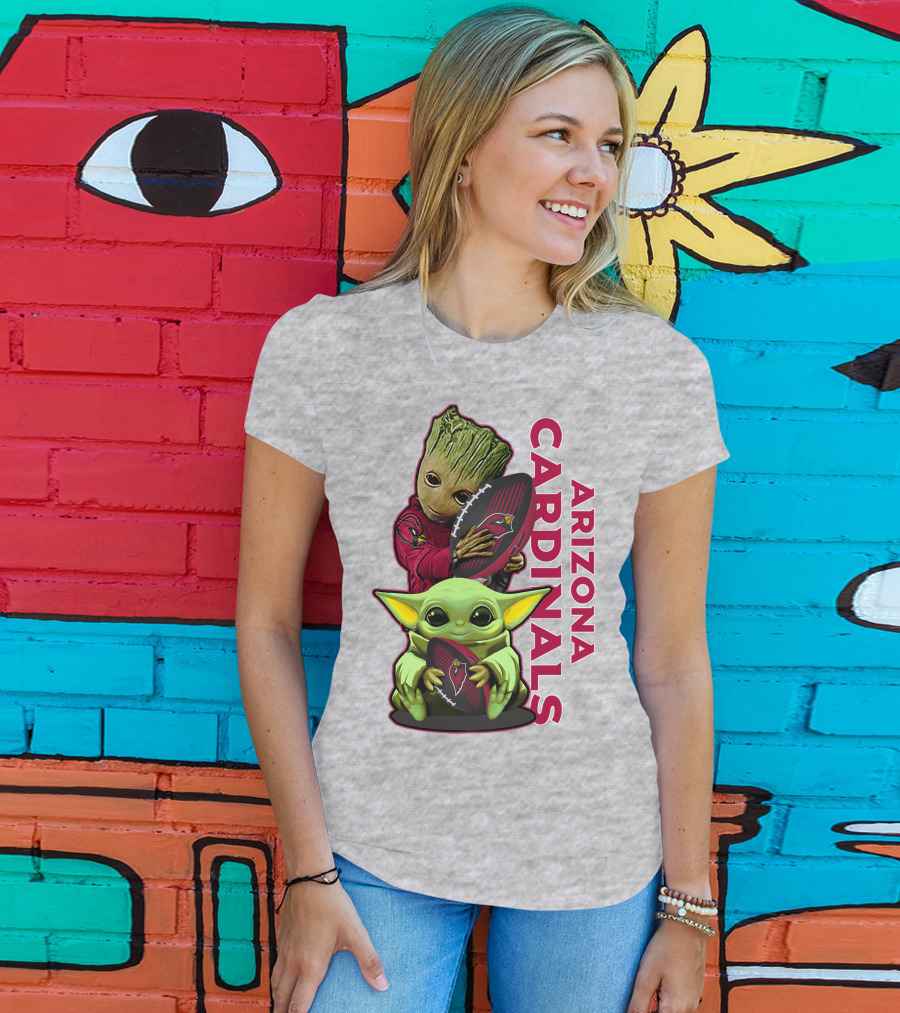 Grzd Arizona Cardinals Groot Baby Yoda Football T-Shirt