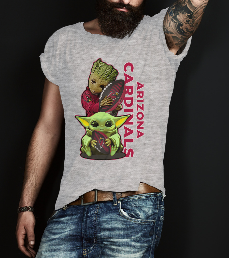 Grzd Arizona Cardinals Groot Baby Yoda Football T-Shirt