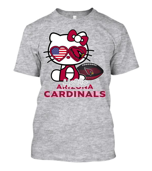 Hello Kitty Arizona Cardinals American Flag Football T-Shirt