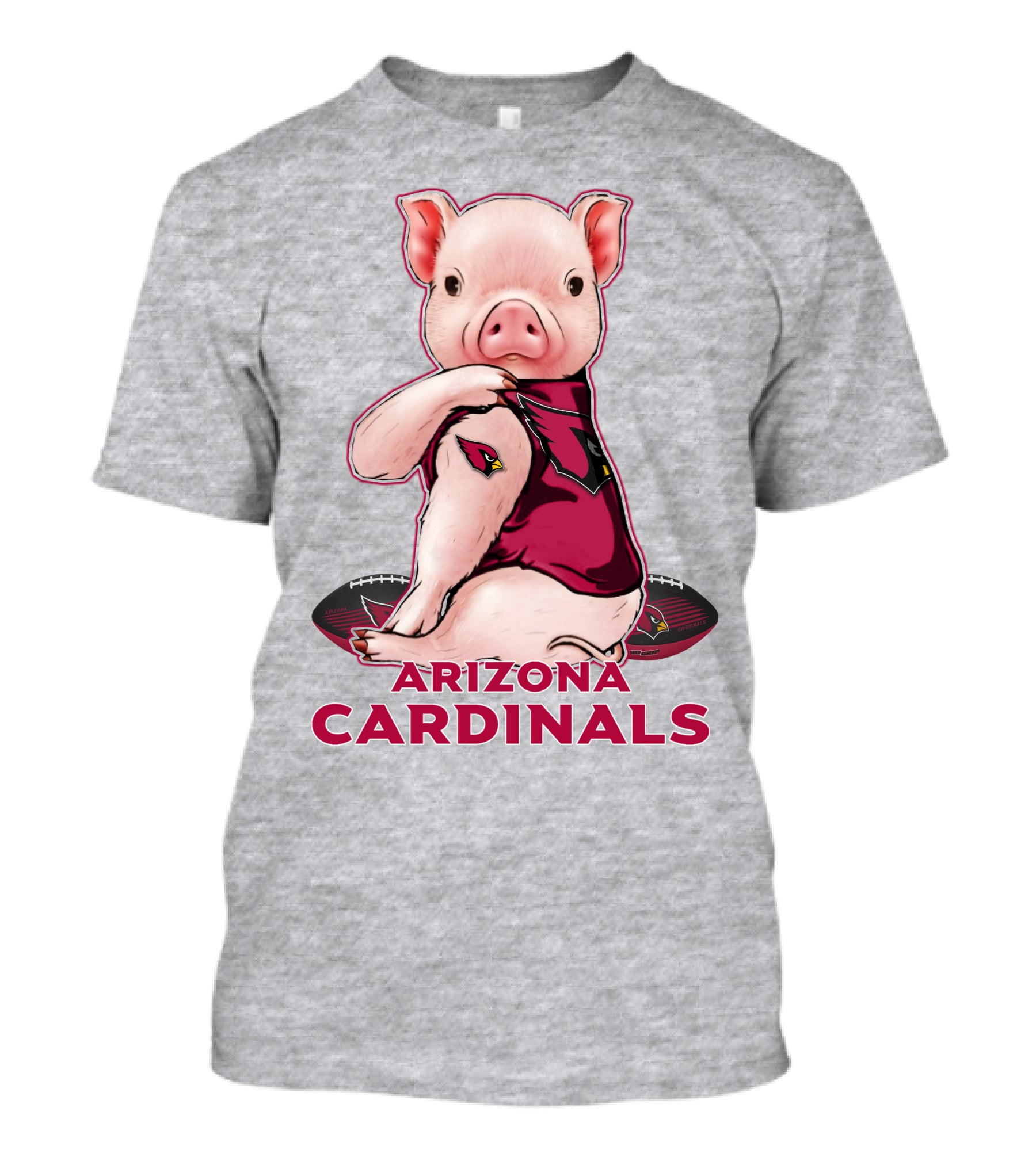 Arizona Cardinals Pig With Football T-Shirt