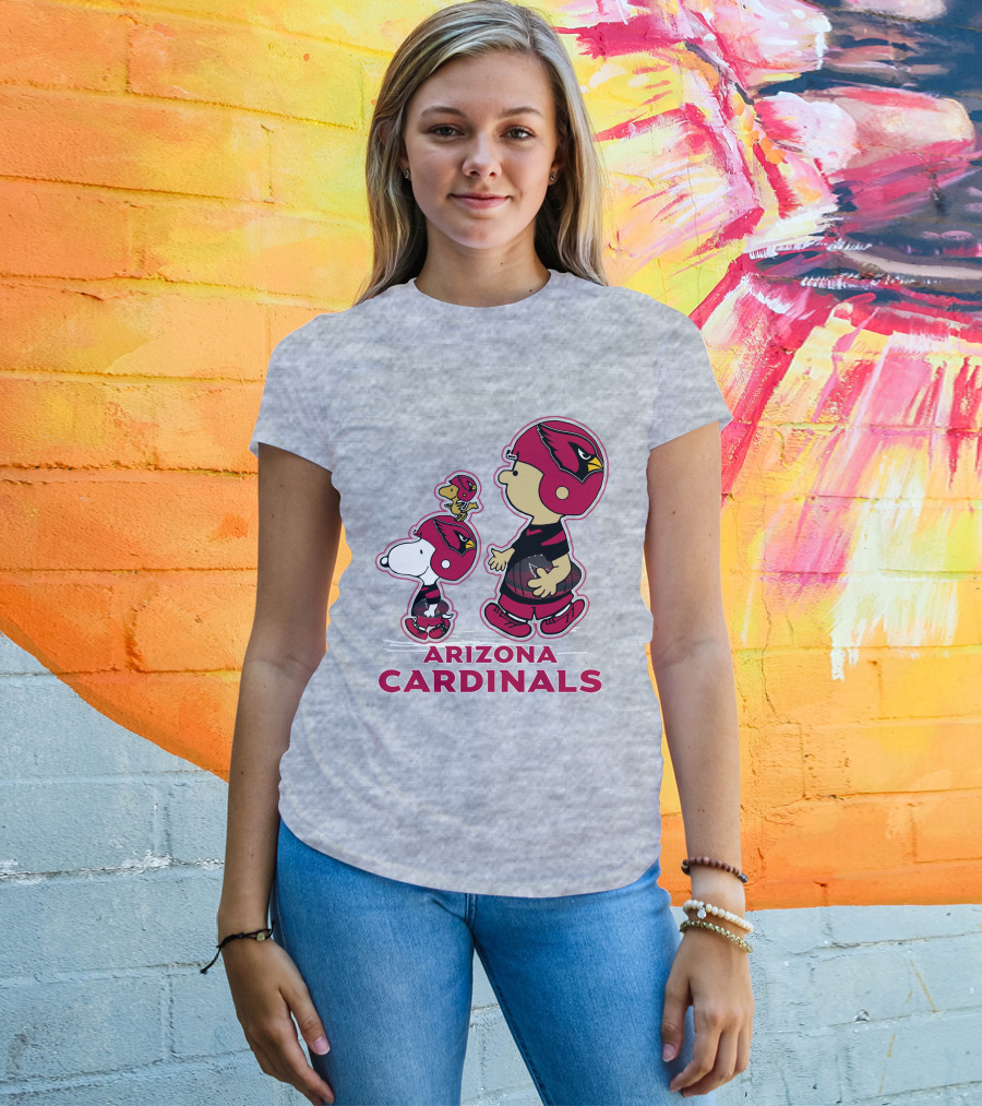 Snpfootball Arizona Cardinals Peanuts Characters Football Helmets T-Shirt