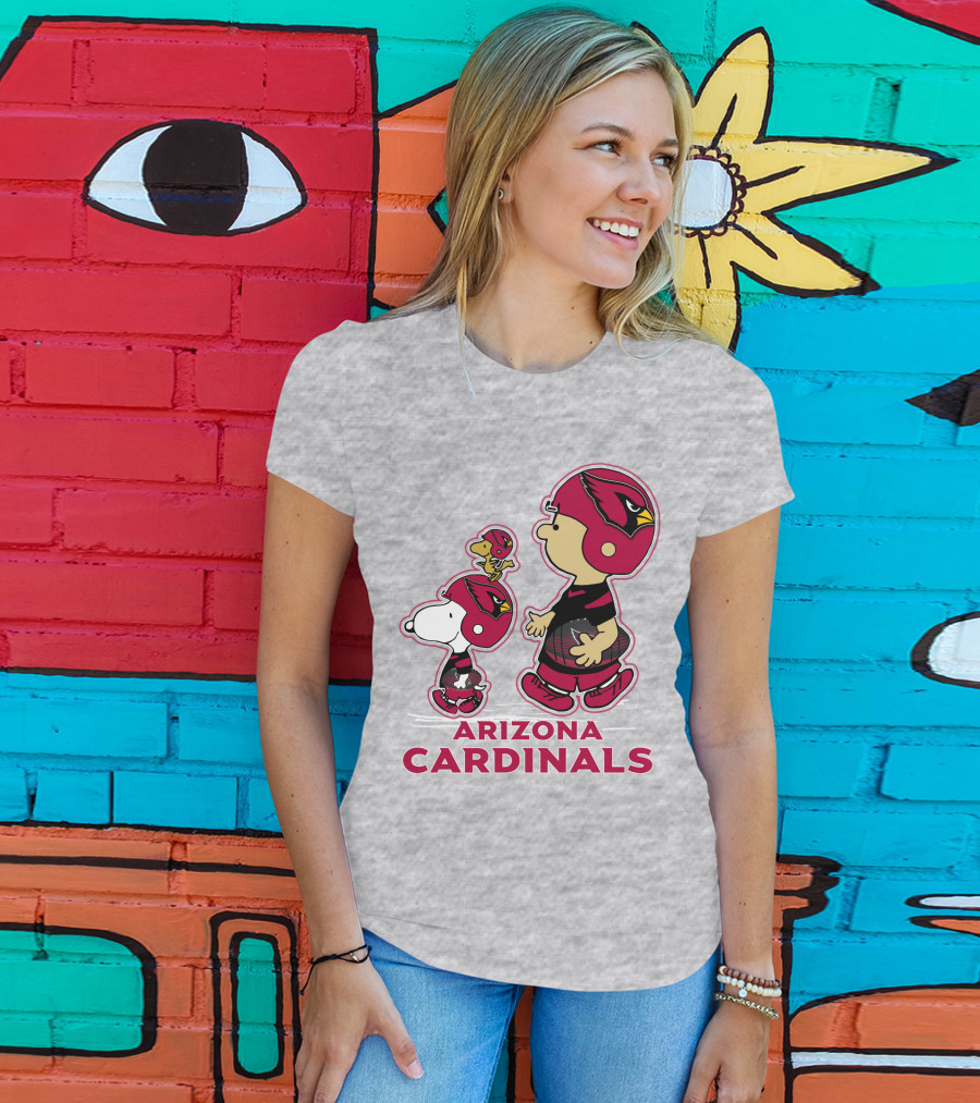 Snpfootball Arizona Cardinals Peanuts Characters Football Helmets T-Shirt