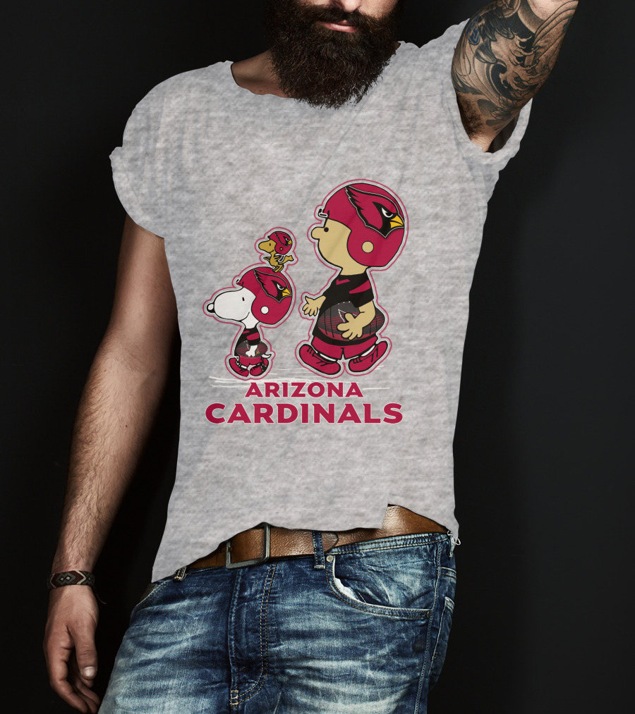 Snpfootball Arizona Cardinals Peanuts Characters Football Helmets T-Shirt