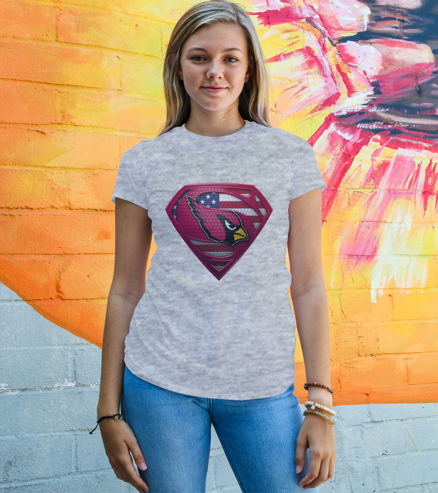 Spm Arizona Cardinals Superman American Flag T-Shirt