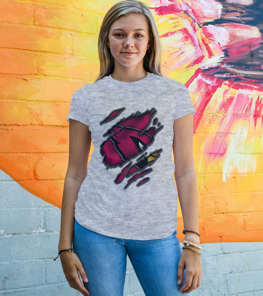 Torn Arizona Cardinals Logo Ripped T-Shirt