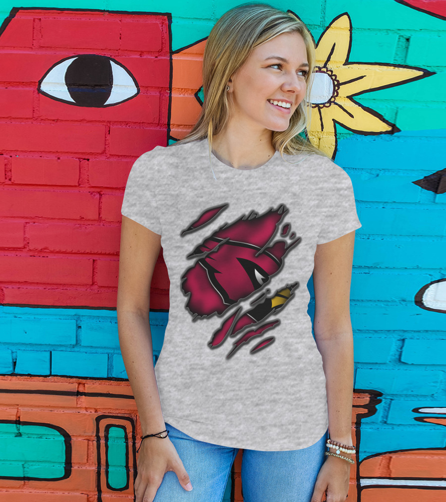 Torn Arizona Cardinals Logo Ripped T-Shirt