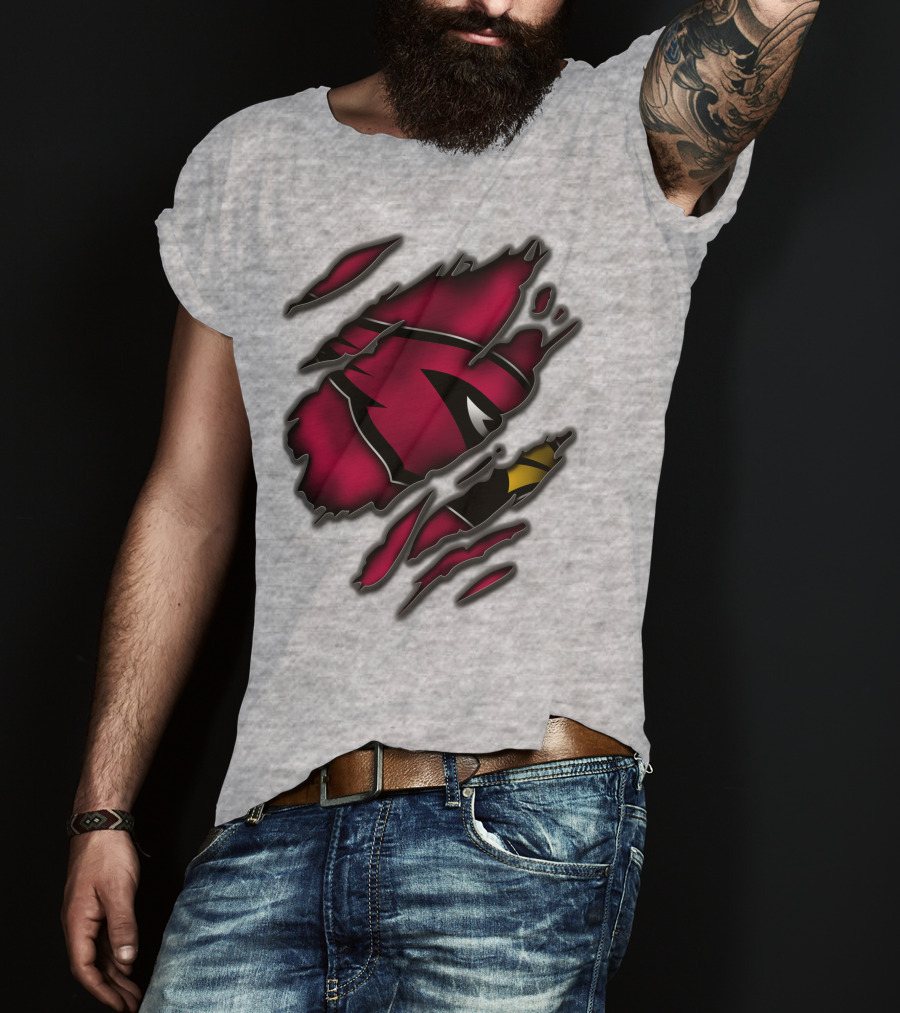 Torn Arizona Cardinals Logo Ripped T-Shirt