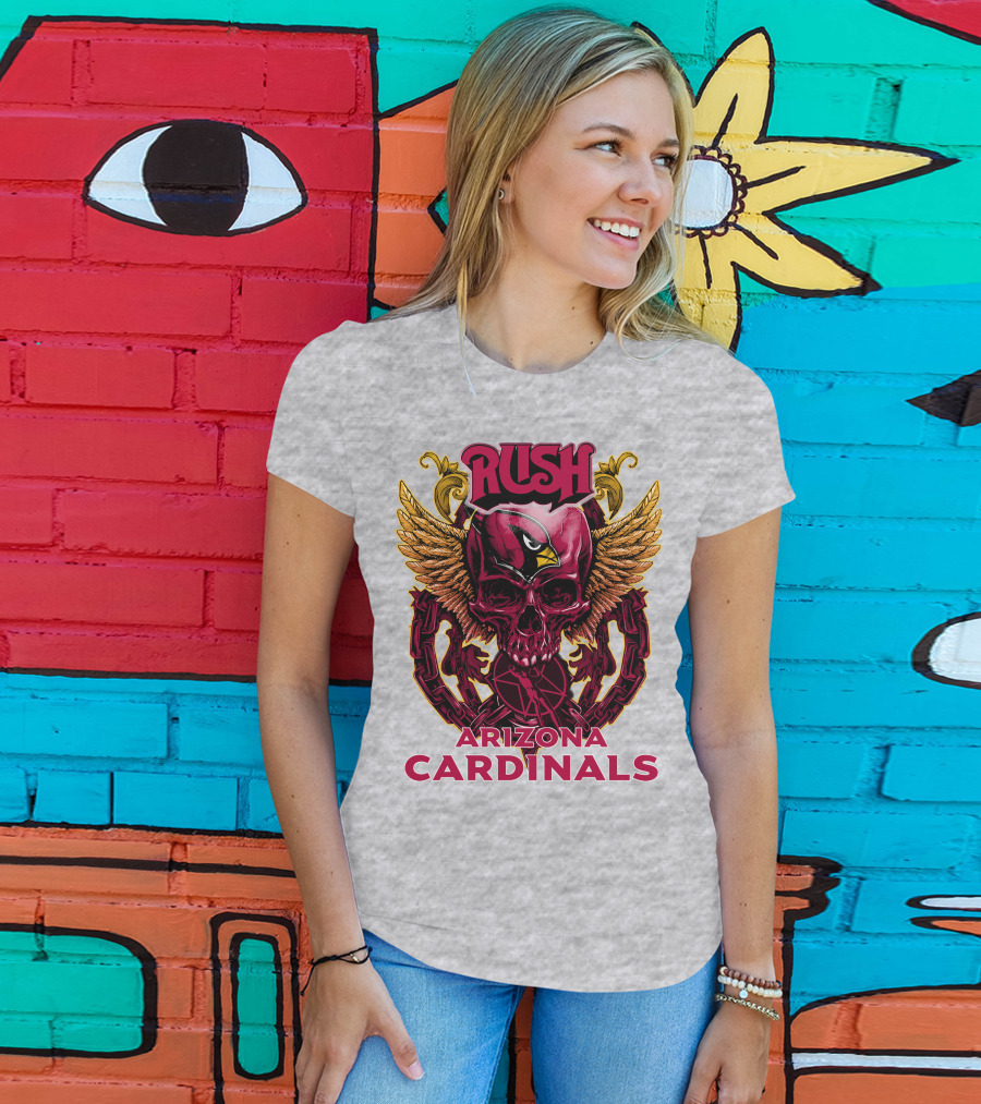 Rush Arizona Cardinals Skull Wings T-Shirt