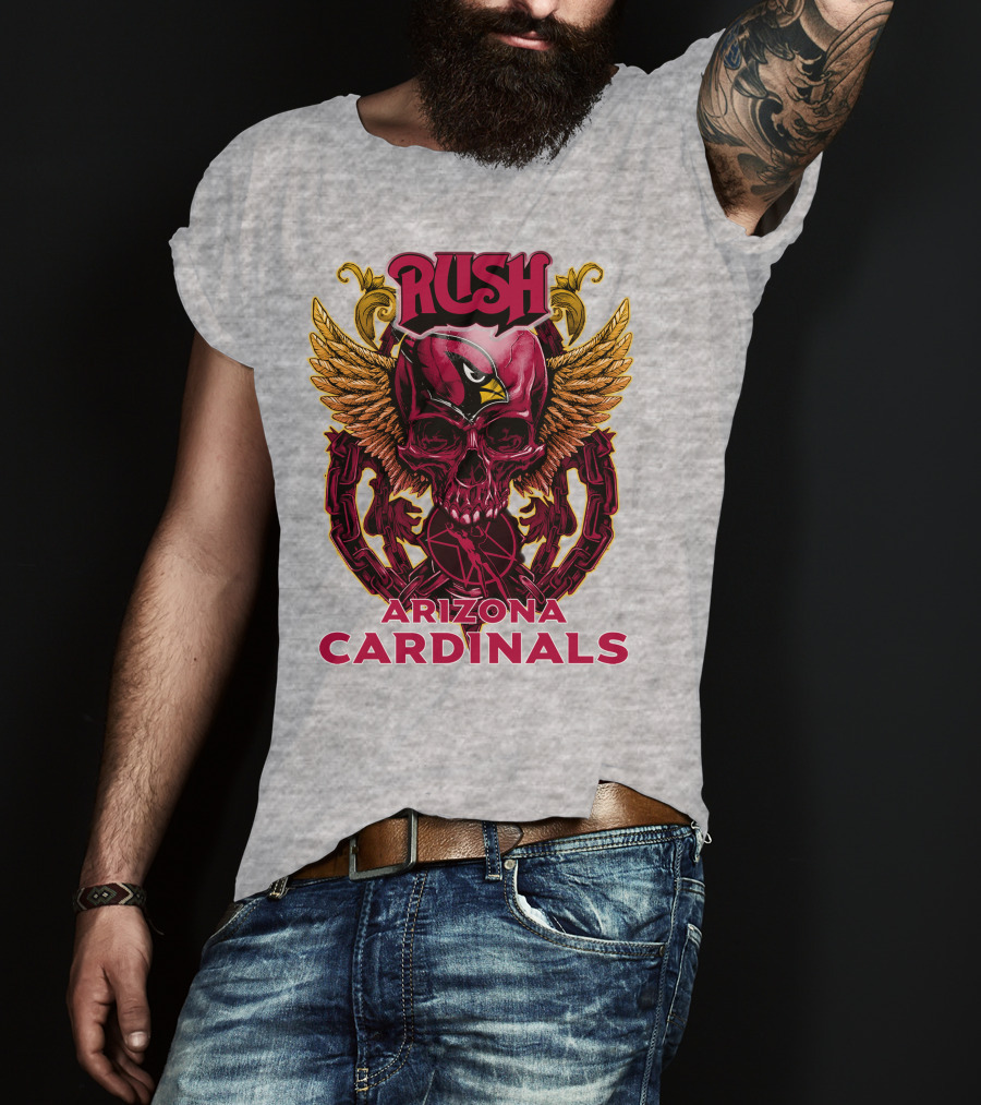 Rush Arizona Cardinals Skull Wings T-Shirt