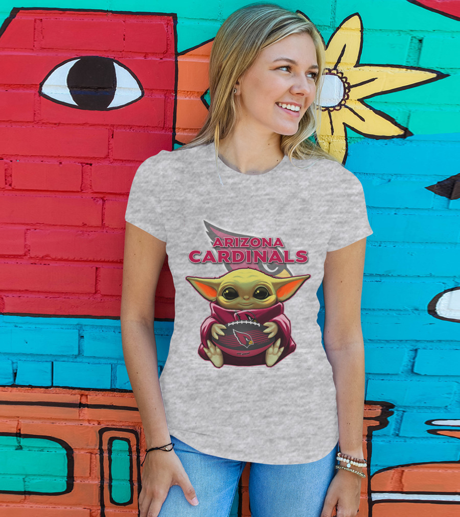 Arizona Cardinals Baby Yoda Football T-Shirt