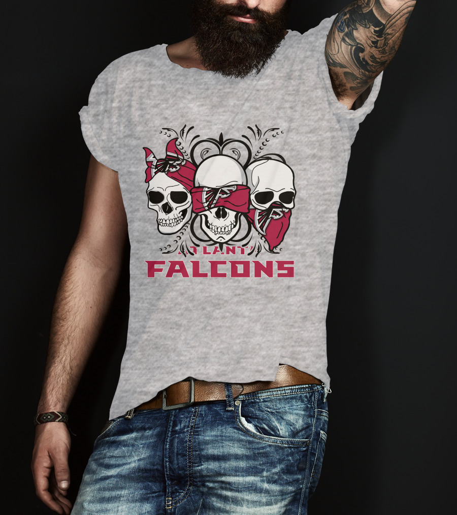 3 Skull Atlanta Falcons Bandana T-Shirt