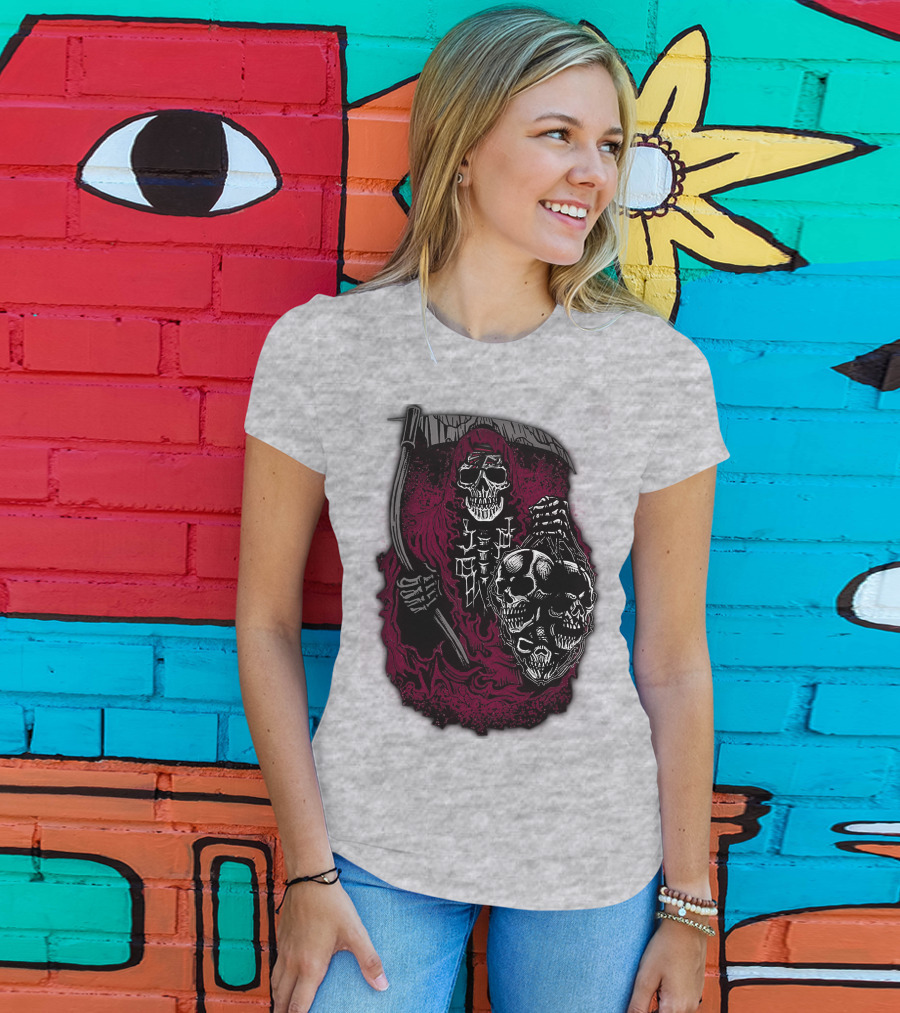 Atlanta Falcons 03 Grim Reaper Skull T-Shirt