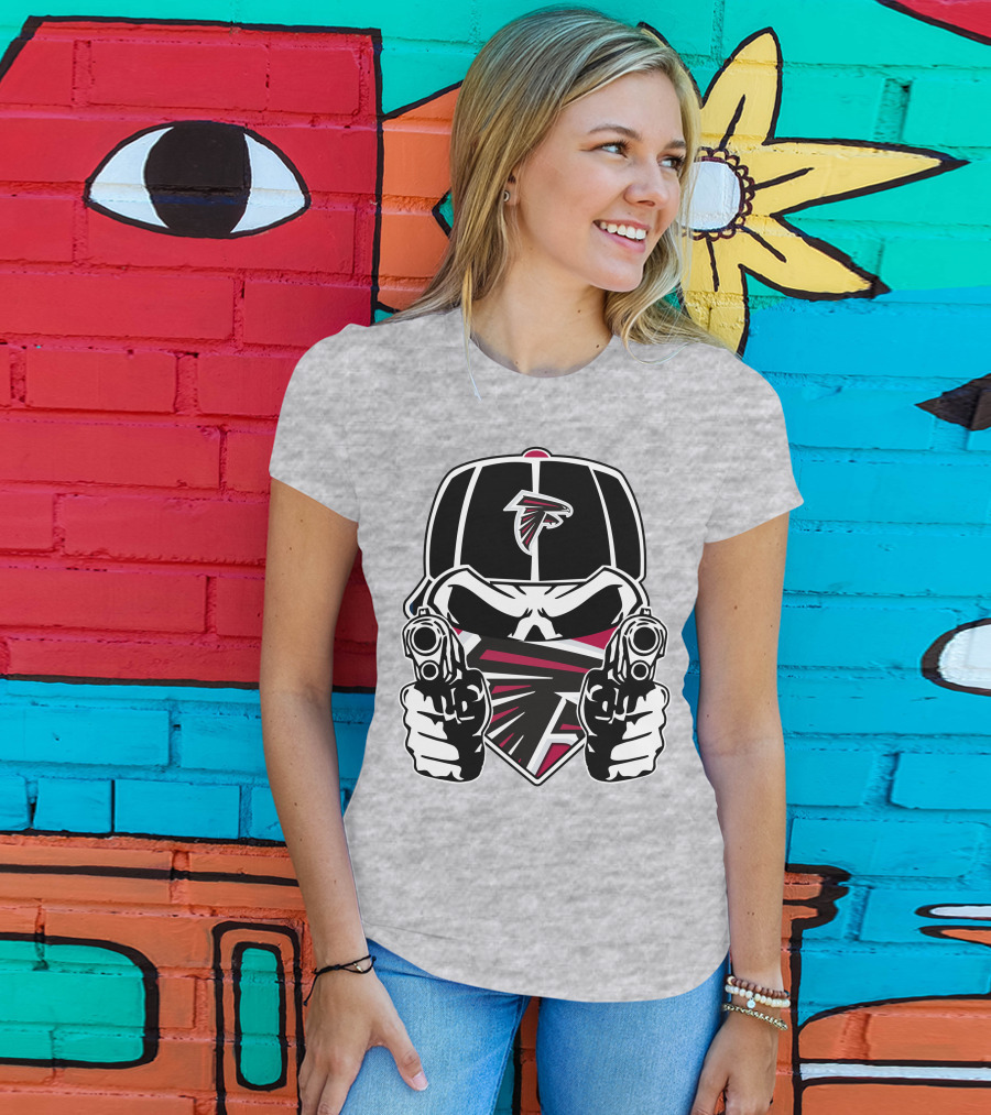 Atlanta Falcons Skull Logo Guns Cap Bandana T-Shirt