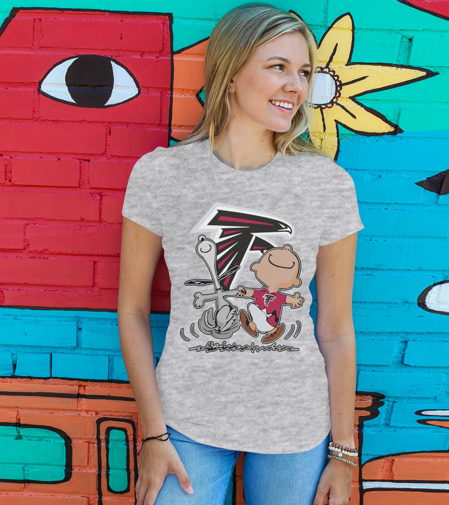 Atlanta Falcons Snoopy Dance Nfl Fan Artwork T-Shirt