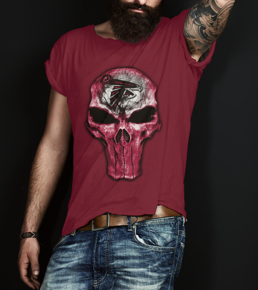 Atlanta Falcons Skull Logo Design 52 T-Shirt