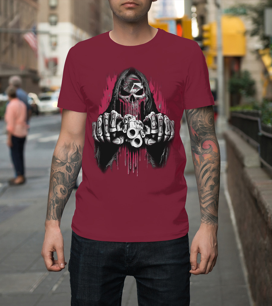 Atlanta Falcons Skull Grim Reaper T-Shirt