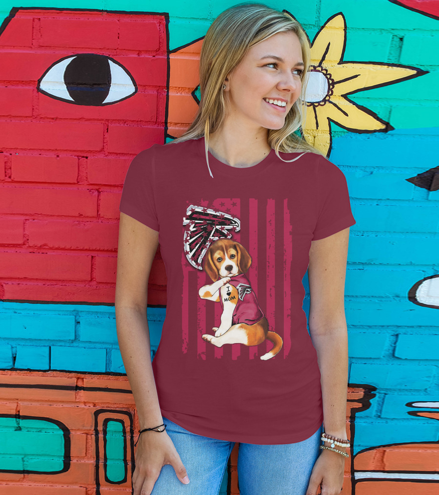 Beagle I Love Mom Atlanta Falcons T-Shirt