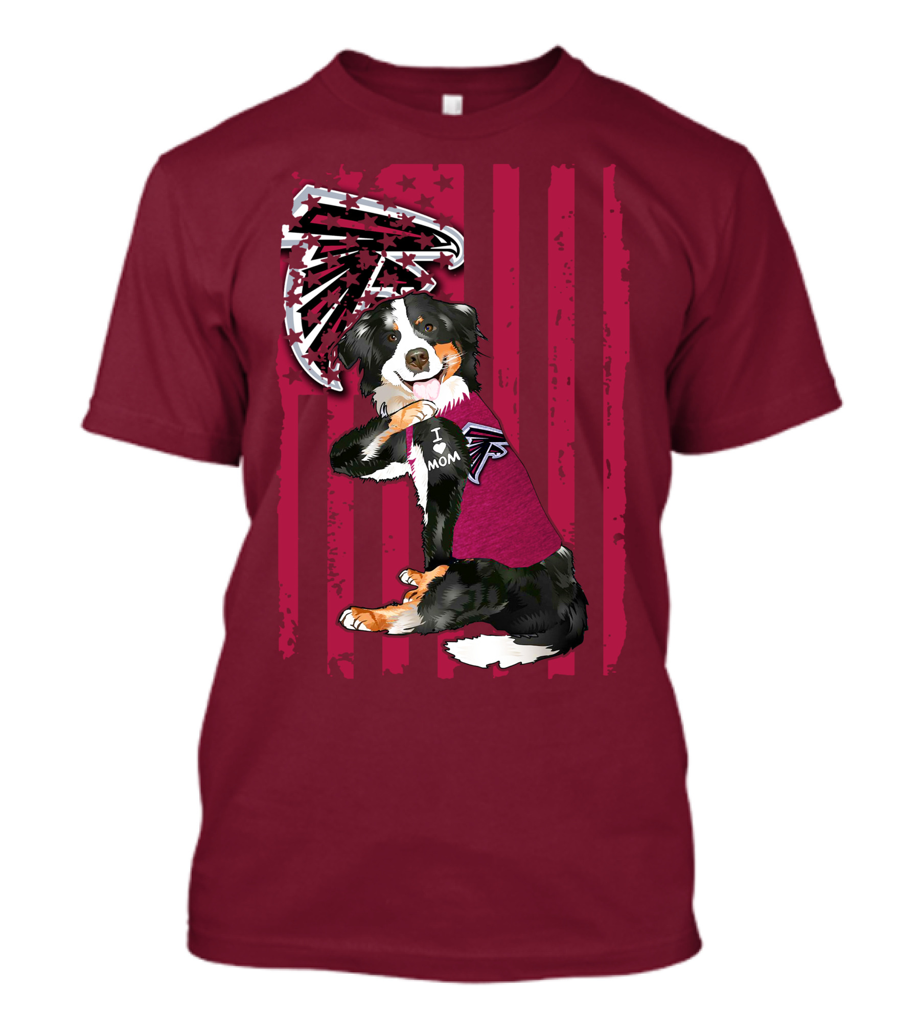 Atlanta Falcons Border Collie I Love Mom T-Shirt