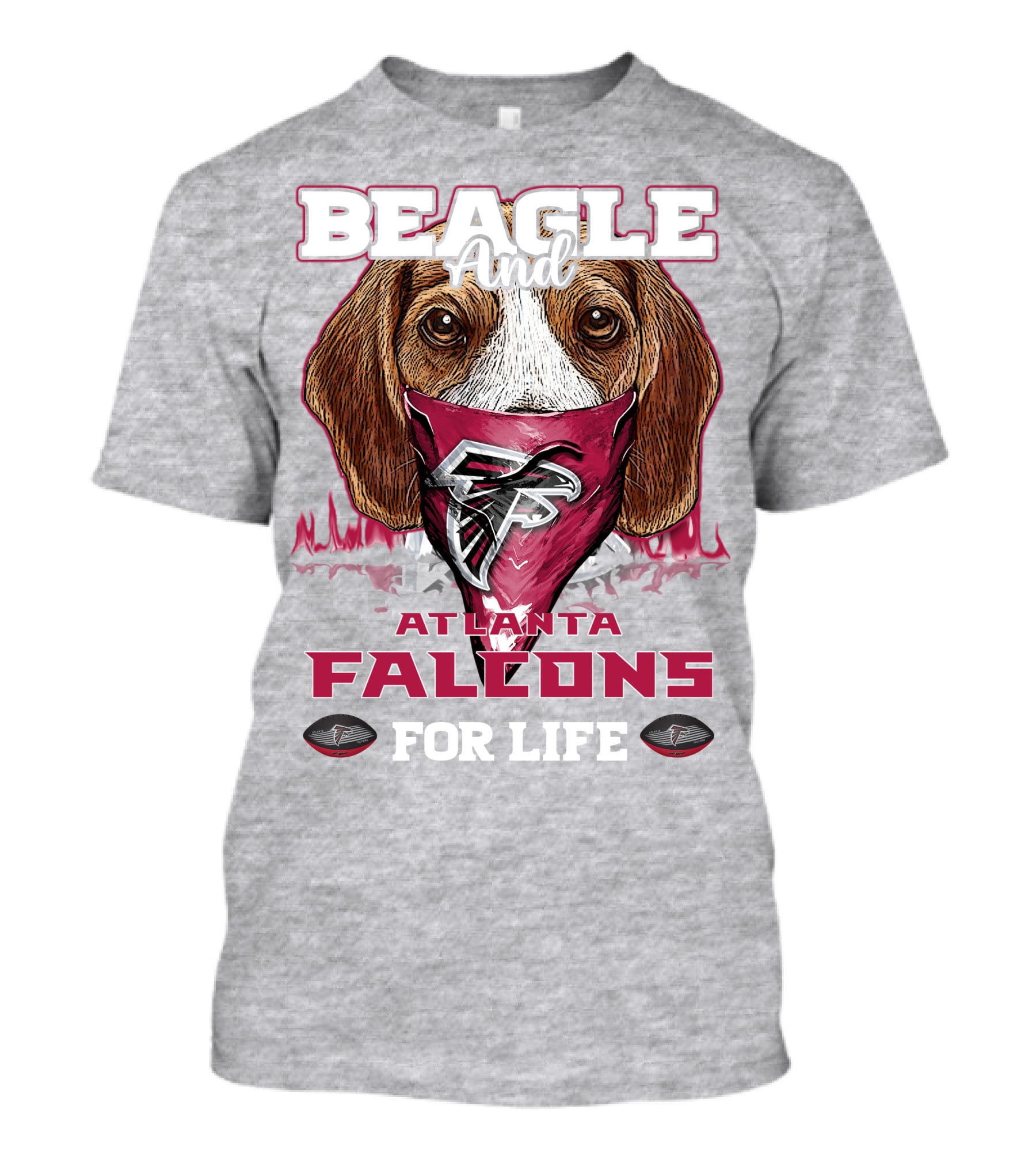 Beagle And Atlanta Falcons For Life T-Shirt