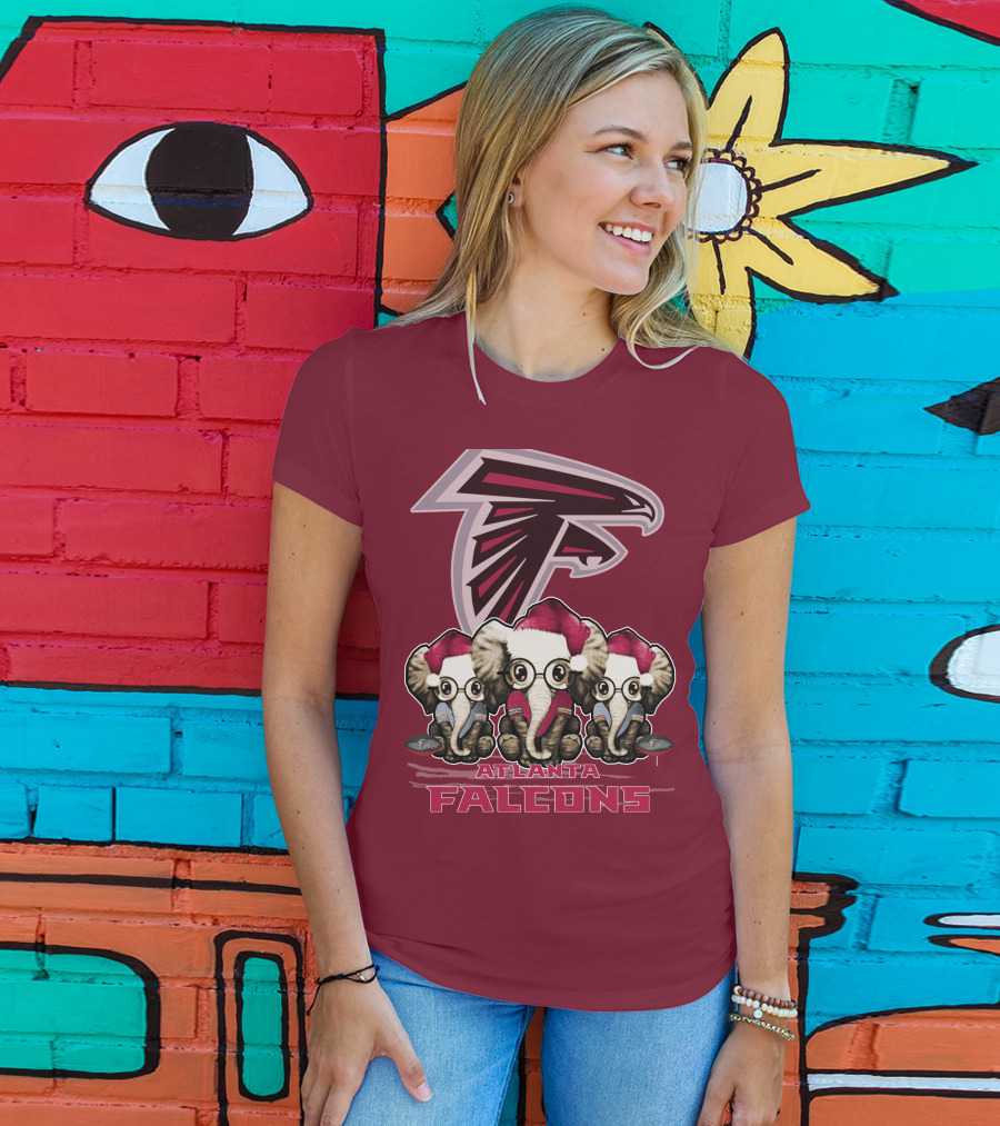 Atlanta Falcons Santa Elephants Christmas T-Shirt
