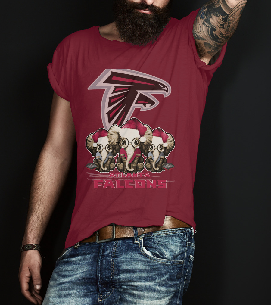 Atlanta Falcons Santa Elephants Christmas T-Shirt
