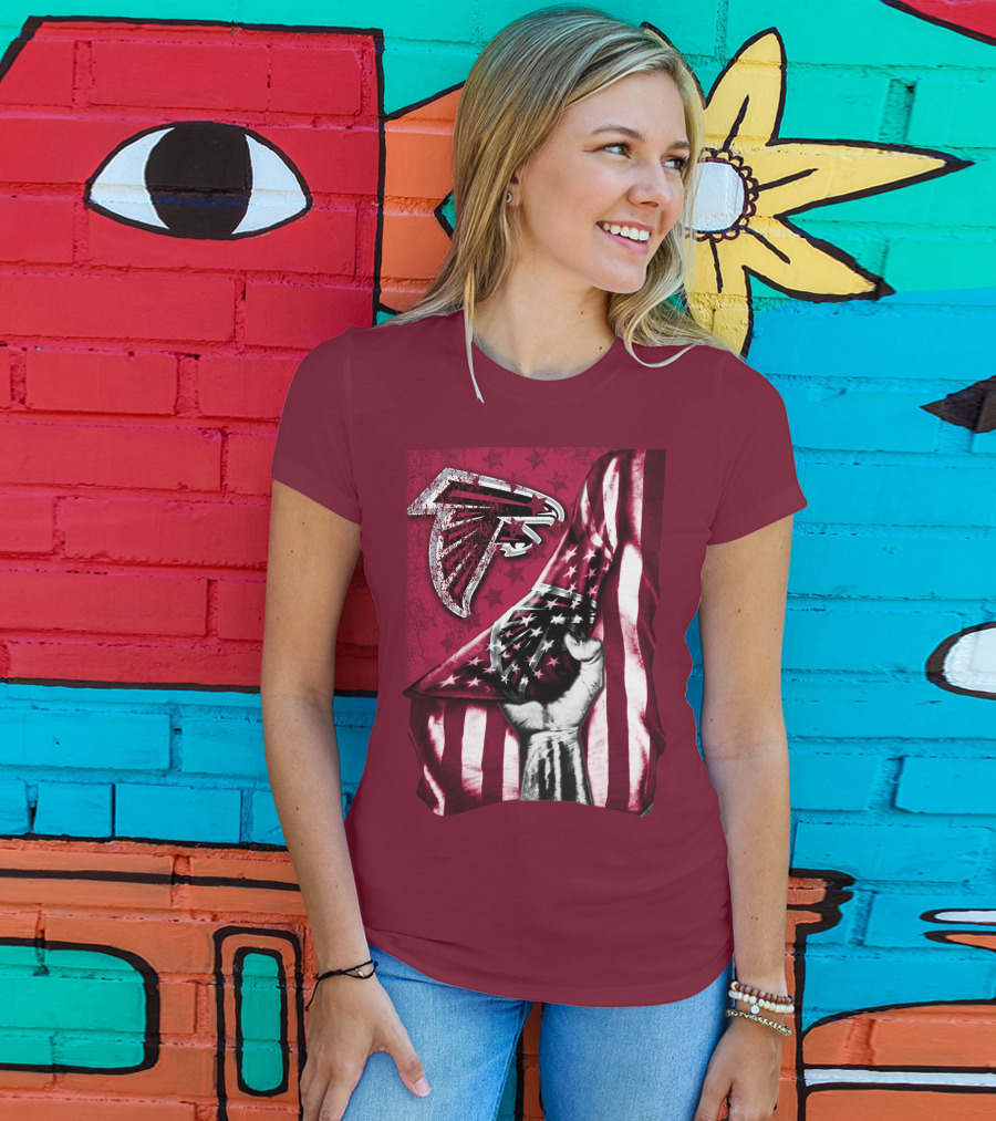 Atlanta Falcons American Flag Pride Banner T-Shirt