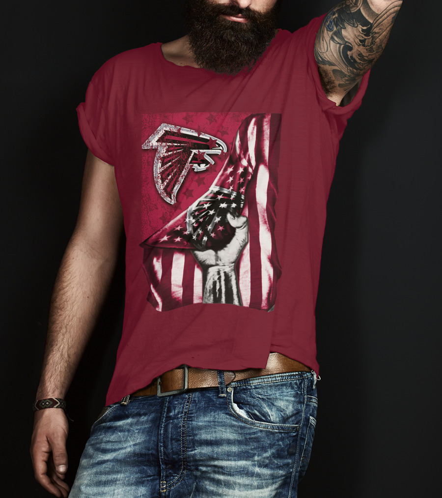 Atlanta Falcons American Flag Pride Banner T-Shirt