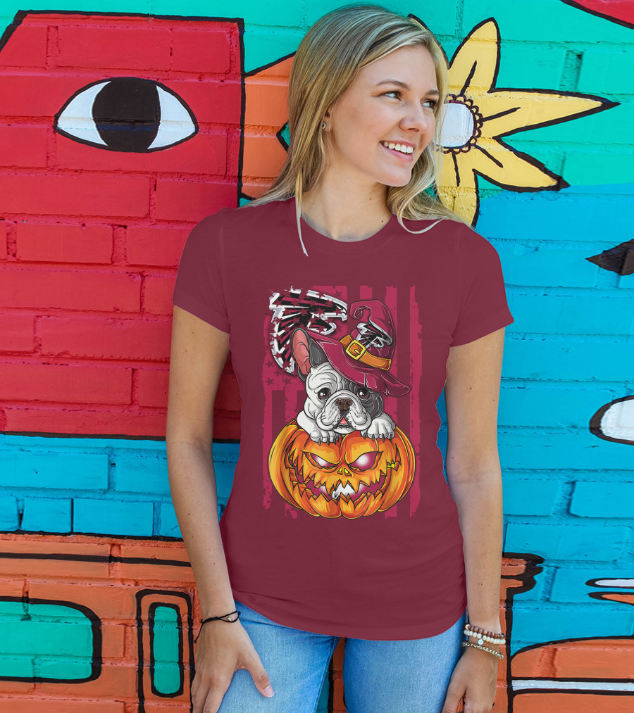 Hlw Bulldog Pumpkin Halloween Atlanta Falcons T-Shirt