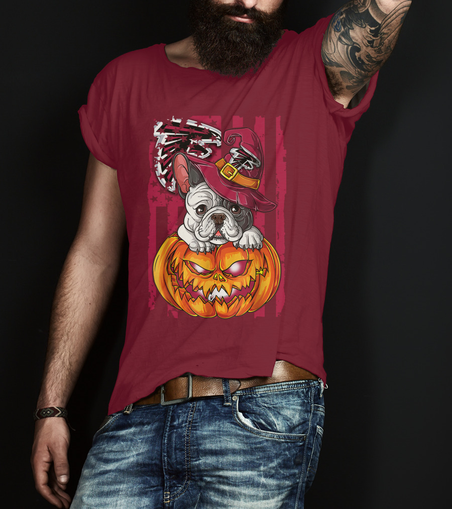 Hlw Bulldog Pumpkin Halloween Atlanta Falcons T-Shirt