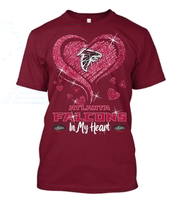 Atlanta Falcons Sparkling Heart Design In My Heart T-Shirt