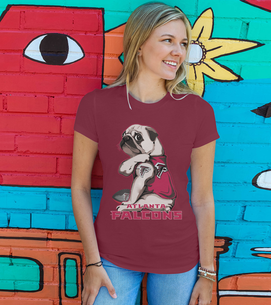 Pug Atlanta Falcons Football Team Mascot T-Shirt