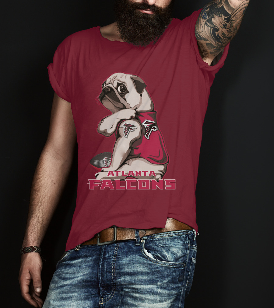 Pug Atlanta Falcons Football Team Mascot T-Shirt