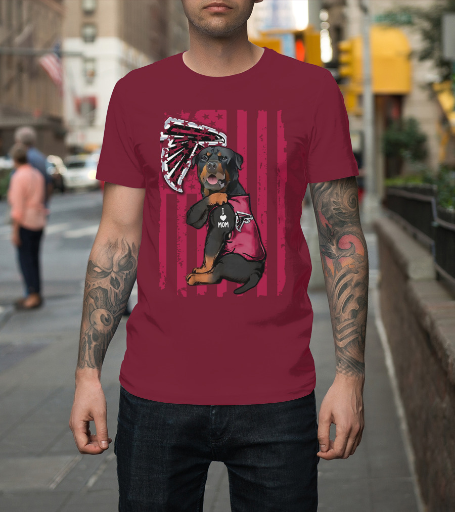 Rottweiler I Love Mom Atlanta Falcons T-Shirt